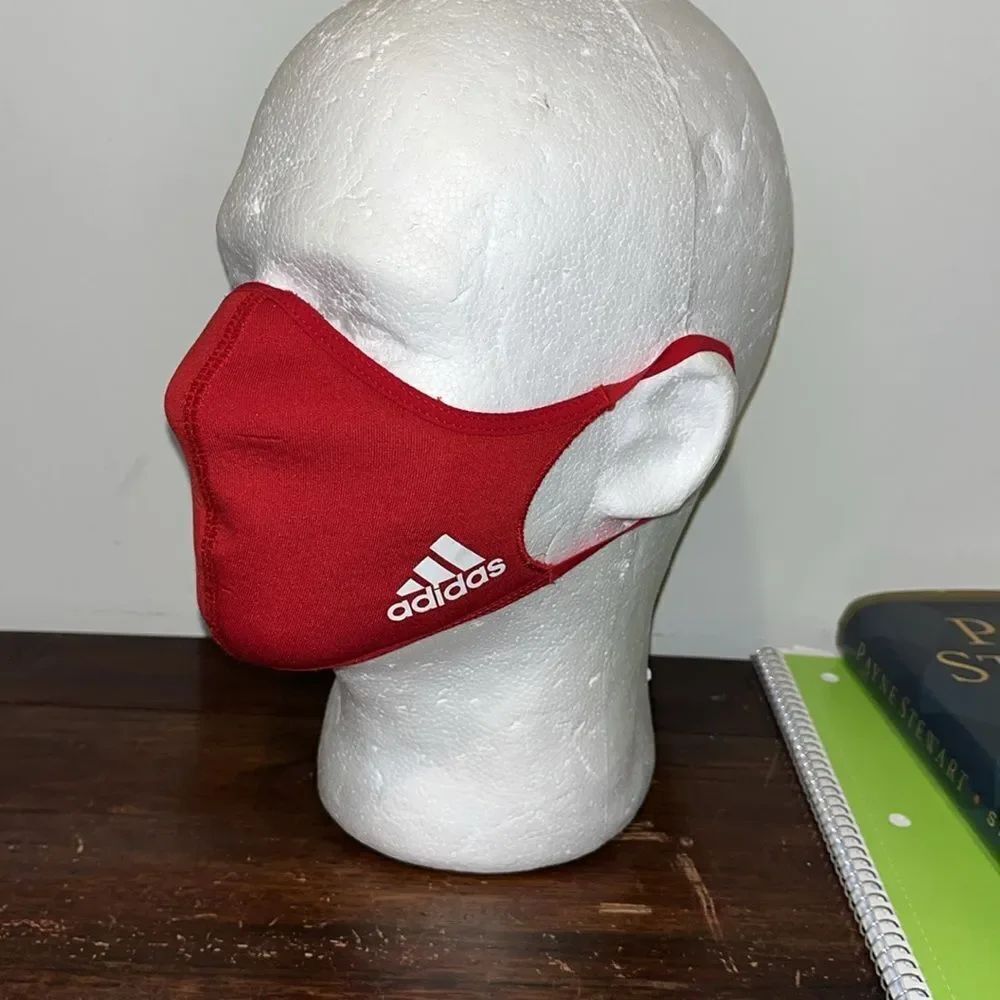 Red adidas men’s women’s small unisex Sports sporty runner Ear Loop Face Mask